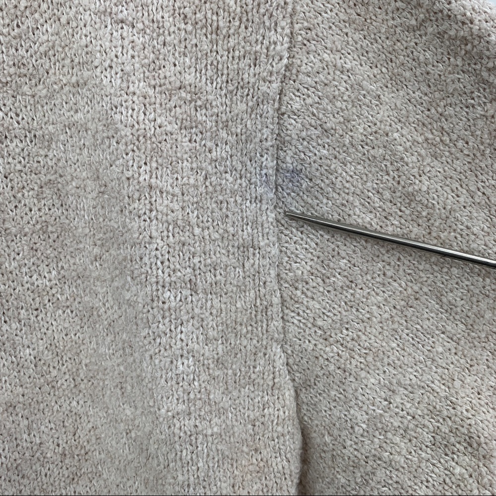 Skin Beige Oatmeal Cream Knee Length Open Cardigan Lounge Sweater Size Small - Picture 5 of 11